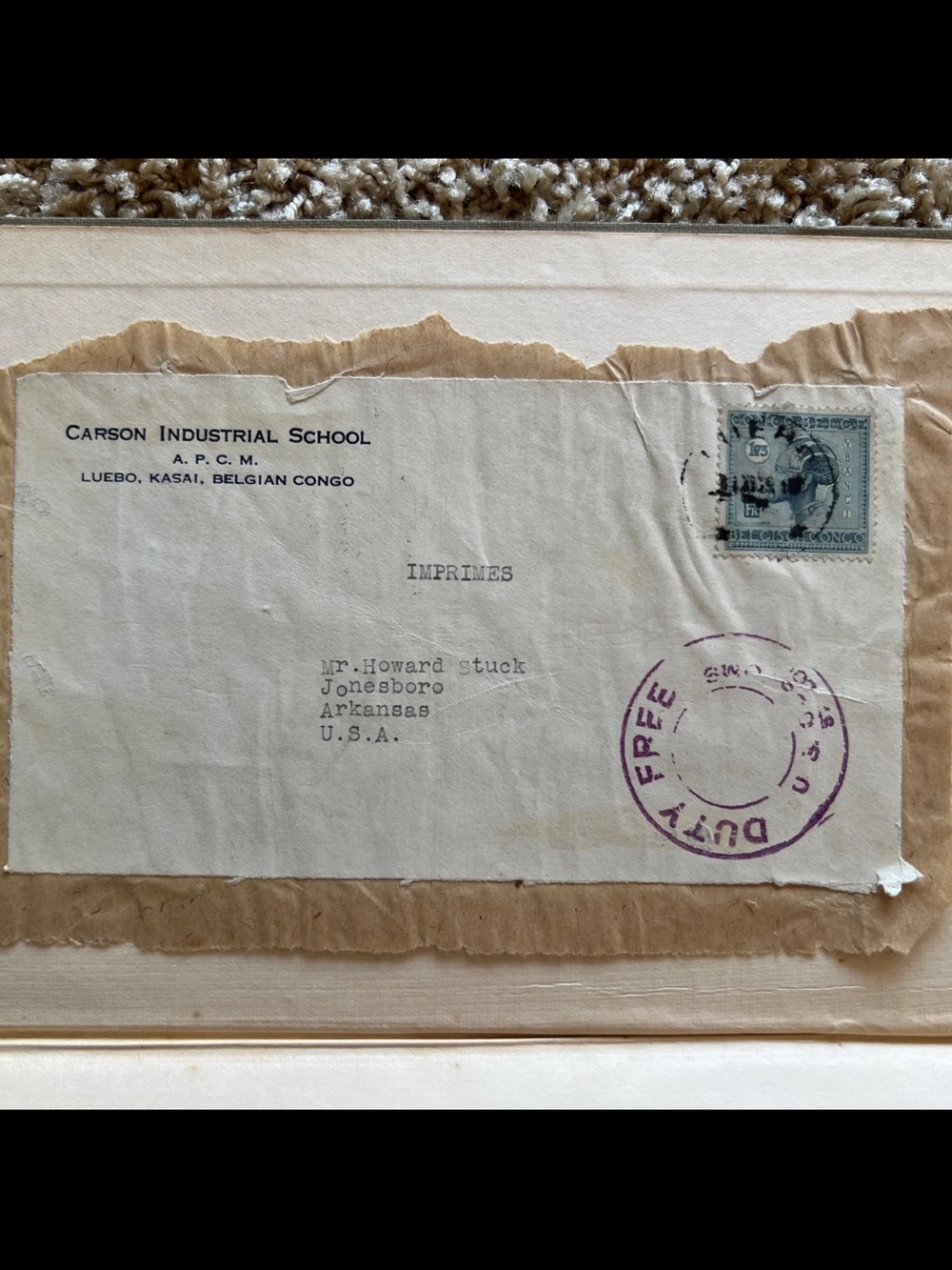 1929 Signed Belgian Congo Missionary Book w/ Postal Cover Vintage Rare Book 📖